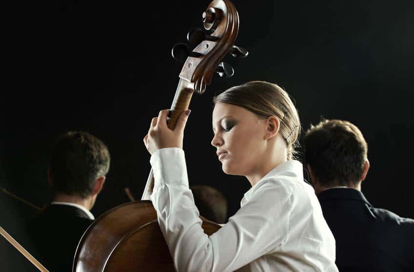 Section Leader of the cellos performing in orchestra