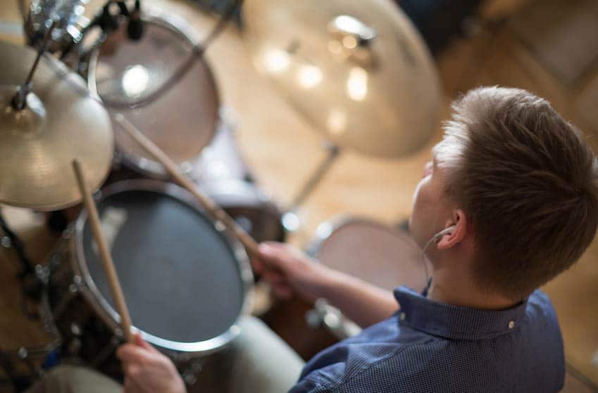 Male Session Musician playing the drums