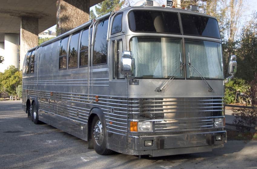Tour bus parked outside