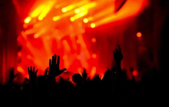 Silhouette of crowd at concert