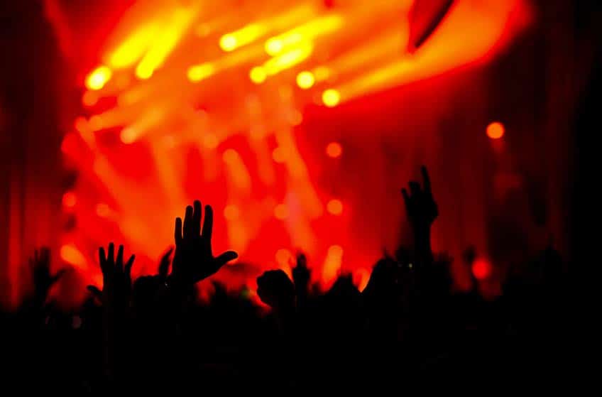 Silhouette of crowd at concert