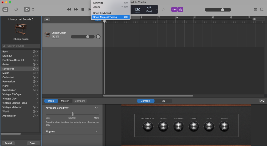 Show visual typing