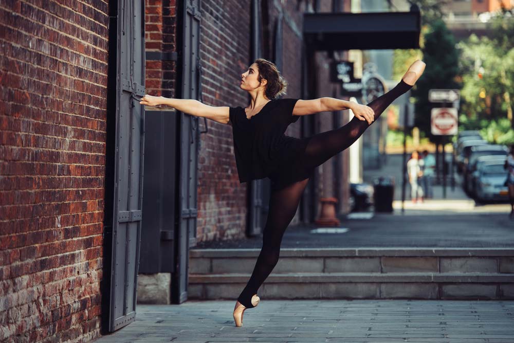 Choreographer dancing on a city street