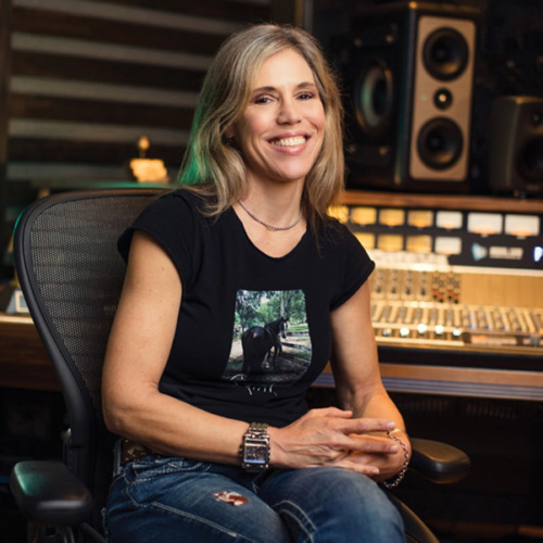 Music Producer Trina Shoemaker in her recording studio