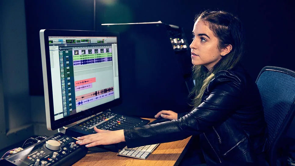 Woman producer using Pro Tools