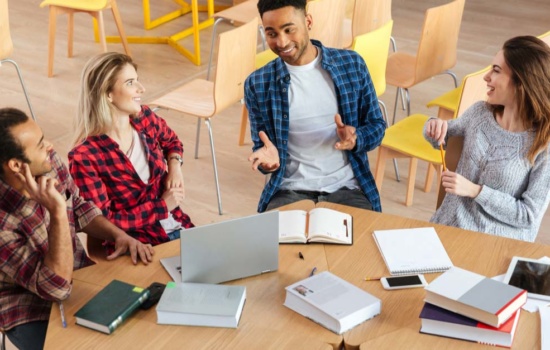 Music degree students at study hall