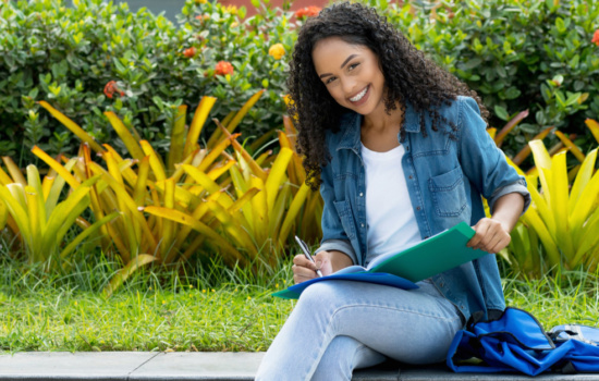 Young Black female student at one of the best music colleges in California