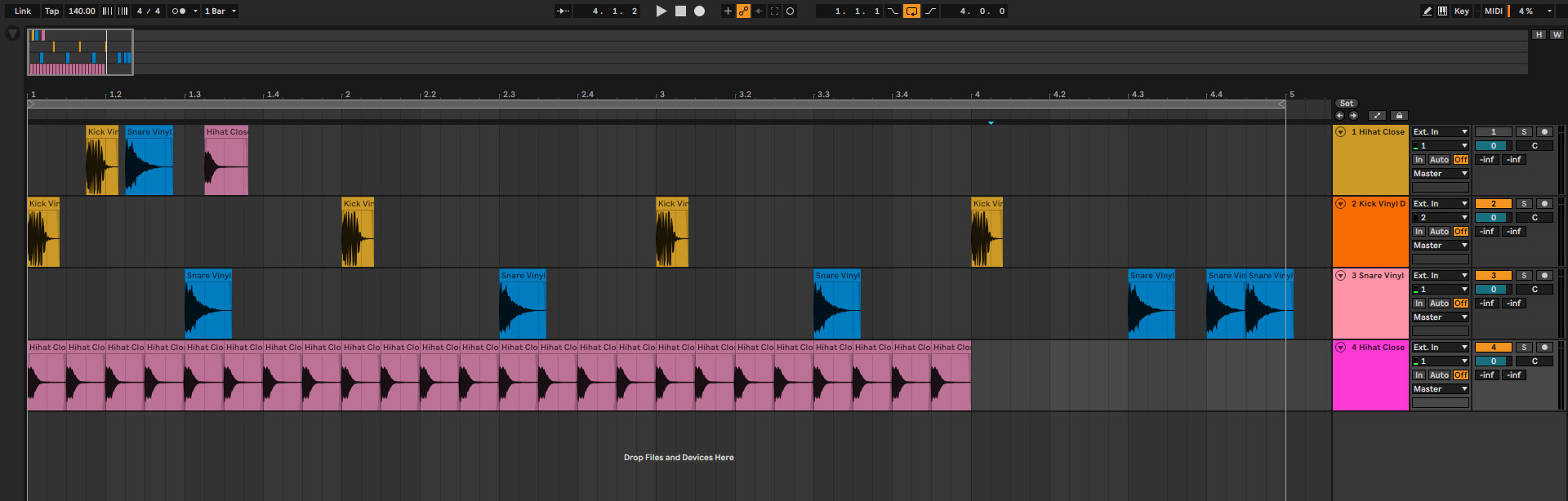 Arranging samples in Ableton Live